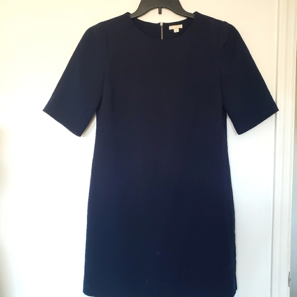 Gap Deigned Crafted Short Sleeve Navy Blue Dress Full Length Back Zipper Size 8 - Picture 1 of 7